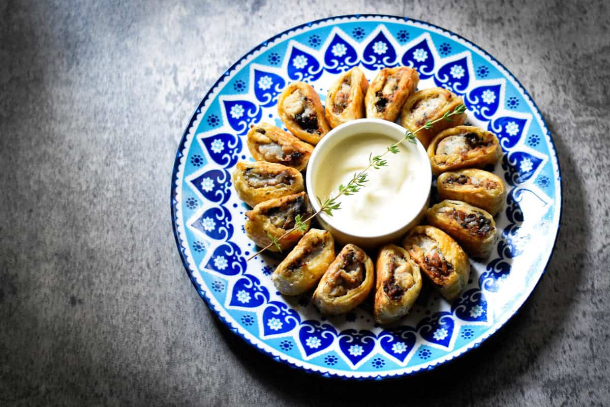 Chicken Wellington Sausage Rolls with Honey Dijon Sauce