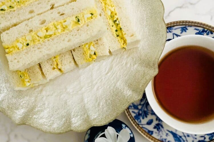 Curried egg finger sandwiches