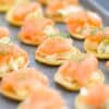 Smoked salmon pikelets in afternoon tea timeline