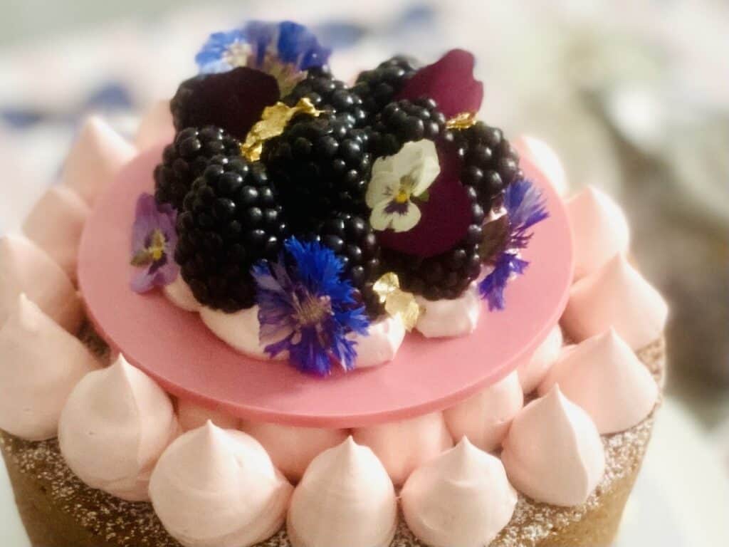 Lemon & Blackberry Sandwich Cake close up