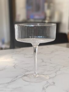 Coupe glass for afternoon tea mimosas