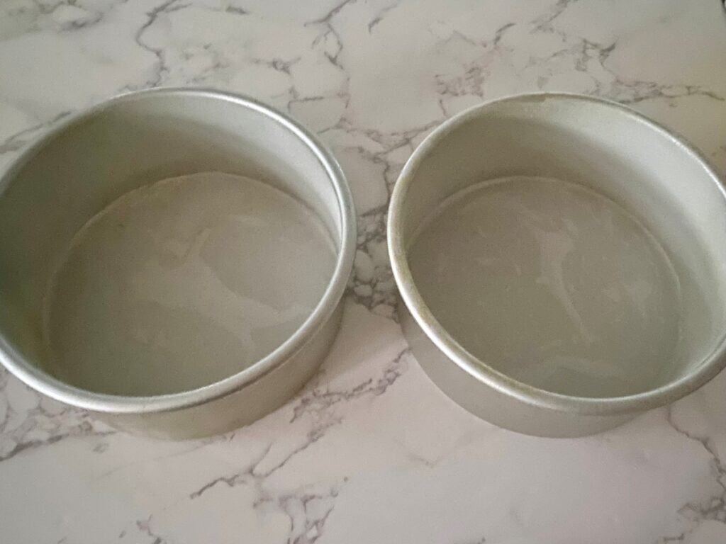 Cake tins for Lemon & Blackberry Sandwich Cake 