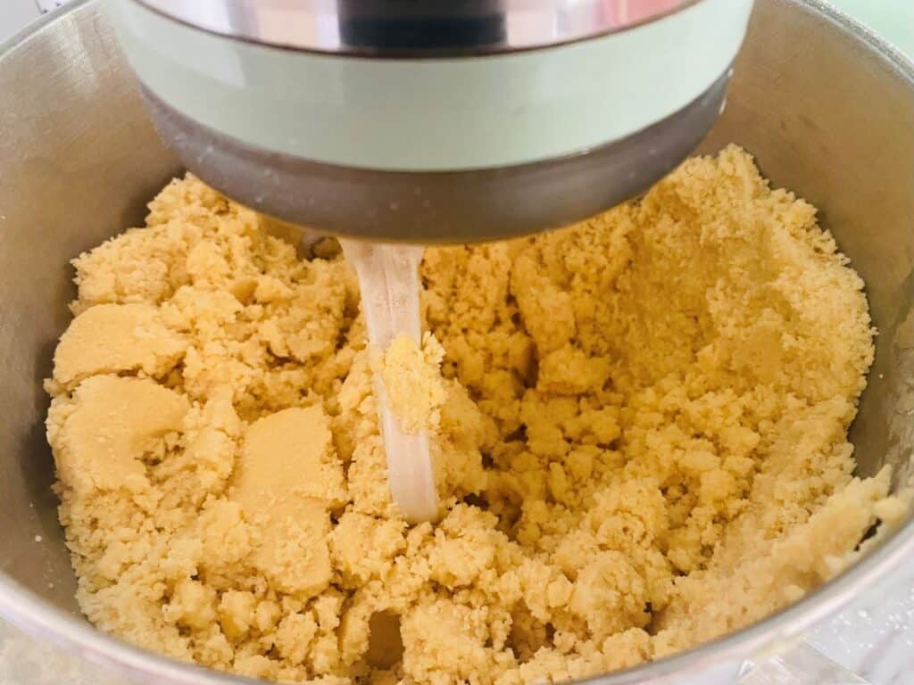 Lemon & Blackberry Sandwich Cake ingredients in stand mixer