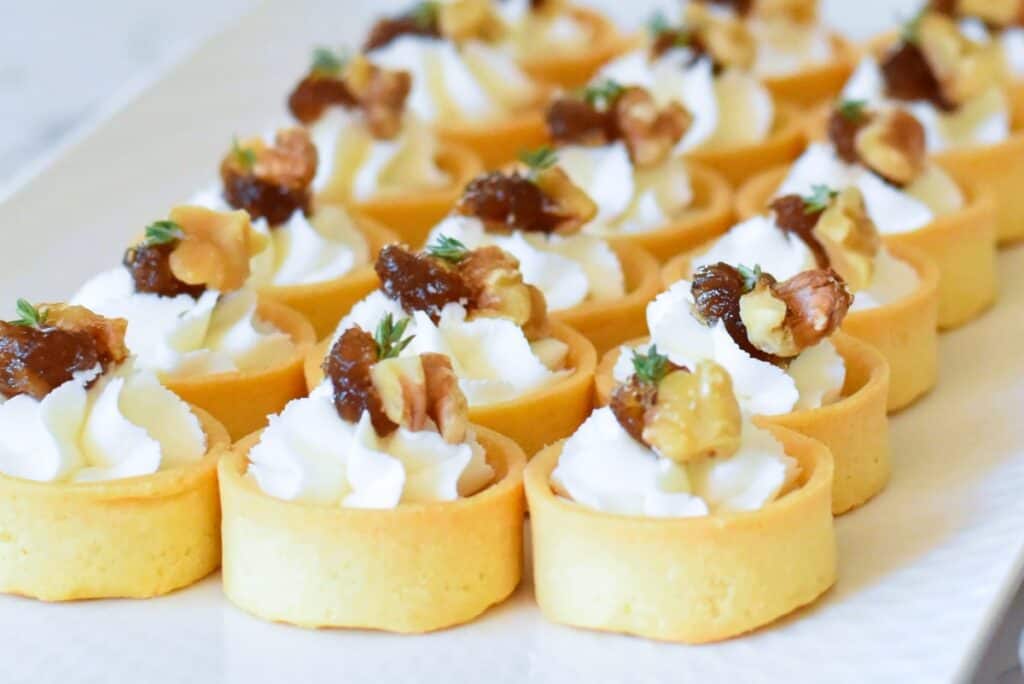 Goat's Cheese Tartlets on a serving platter