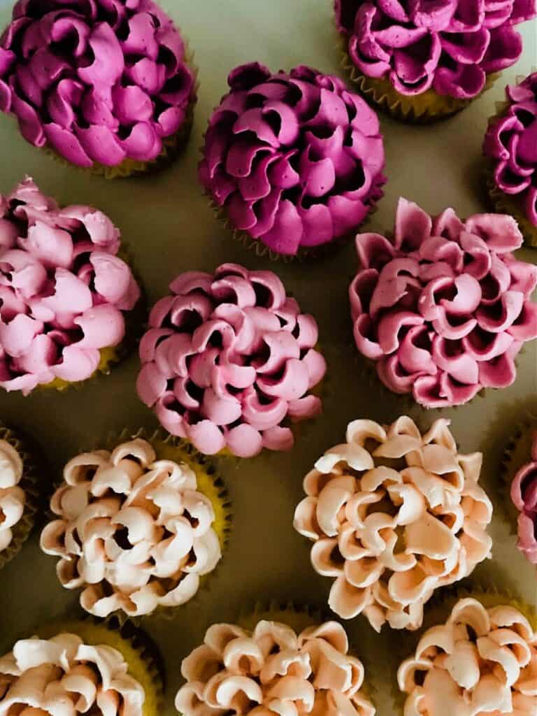 mini flower cupcakes