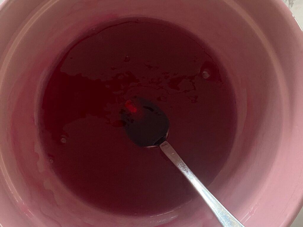 Little raspberry jelly cakes half set jelly