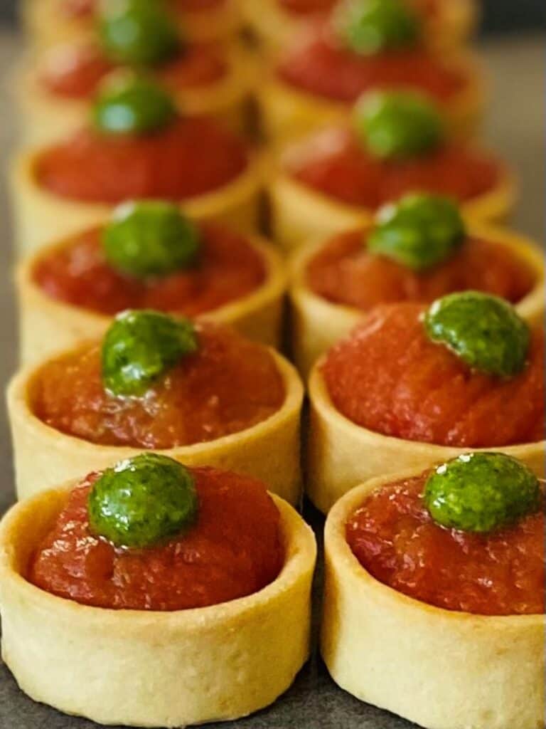 tomato & pesto tartlets finished