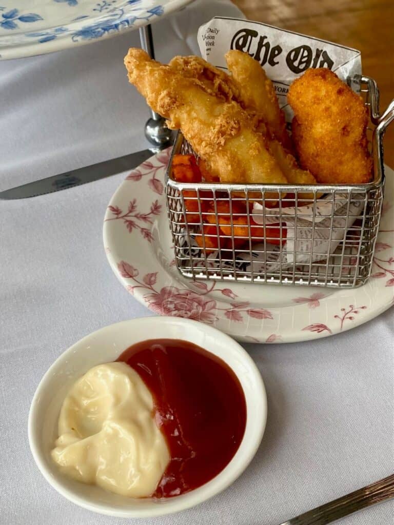 Stamford Grand Glenelg Kid's High Tea fish, chip, sauce