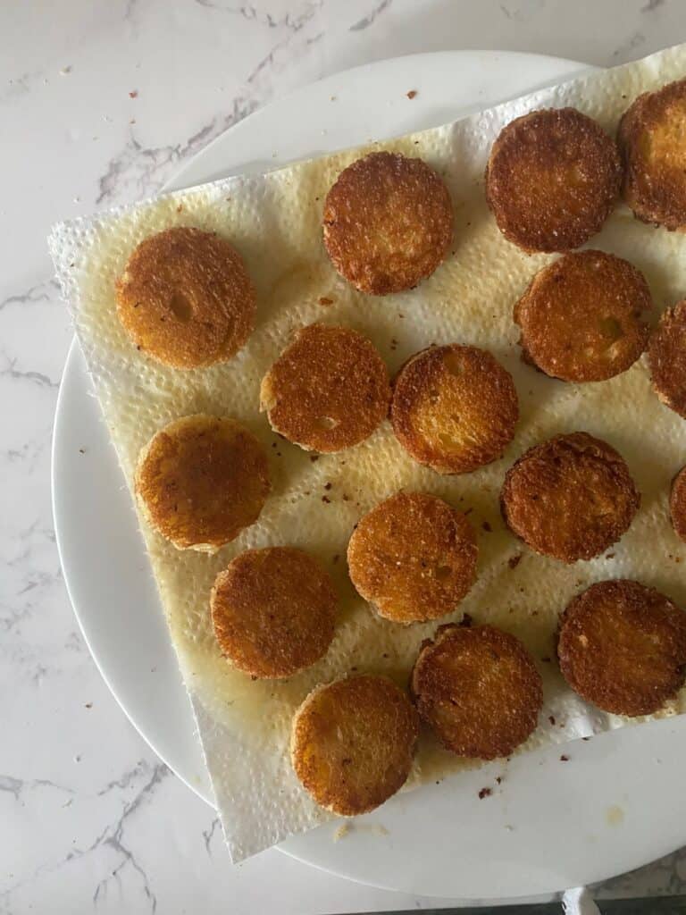 Salmon cucumber brioche bites crispy bases