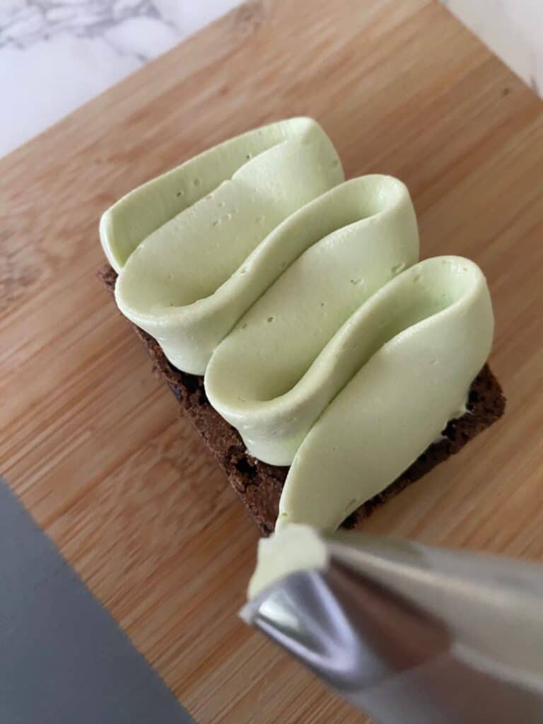 Pistachio Brownies with Pistachio Buttercream
