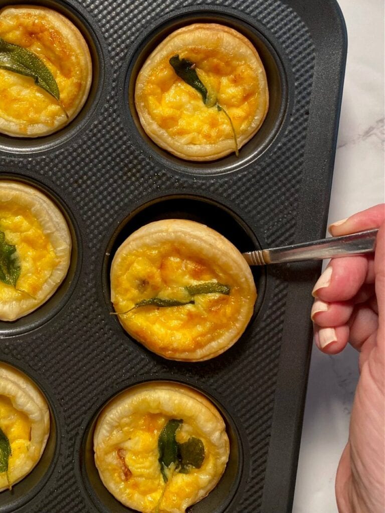 Remove the pumpkin & sage mini quiche