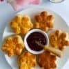 Flower scones with jam and cream