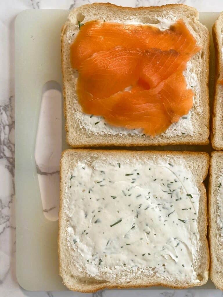 Smoked salmon finger sandwiches