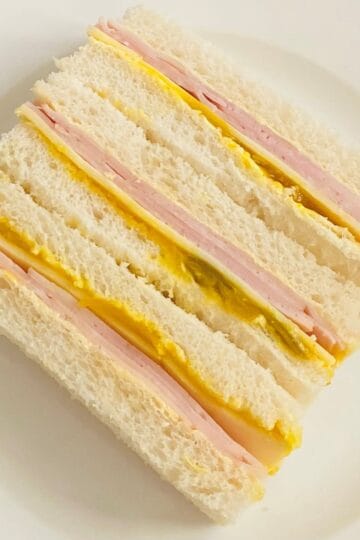 ham, cheese & mustard pickle sandwiches