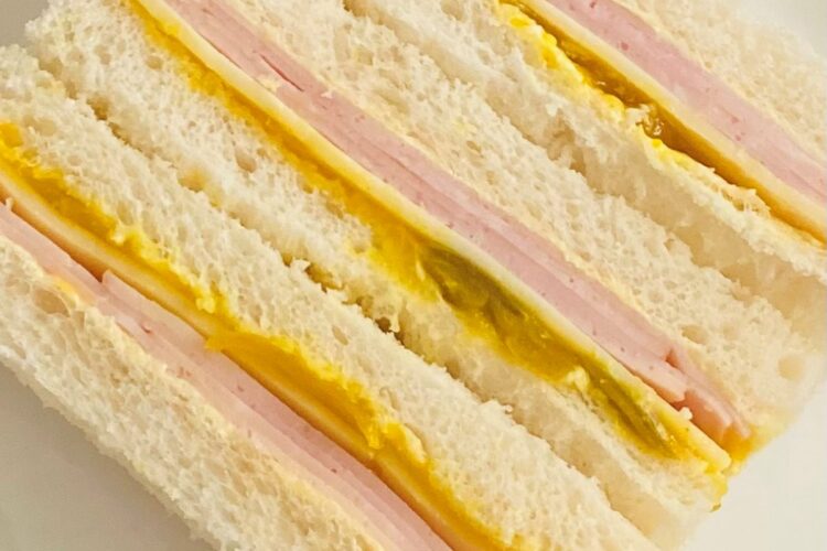 ham, cheese & mustard pickle sandwiches