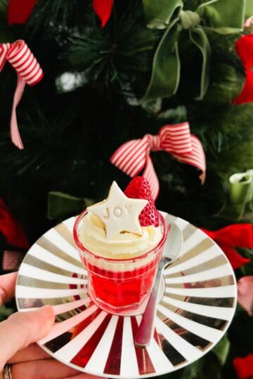 Little strawberry jelly cups