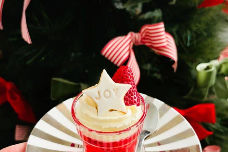 Little strawberry jelly cups