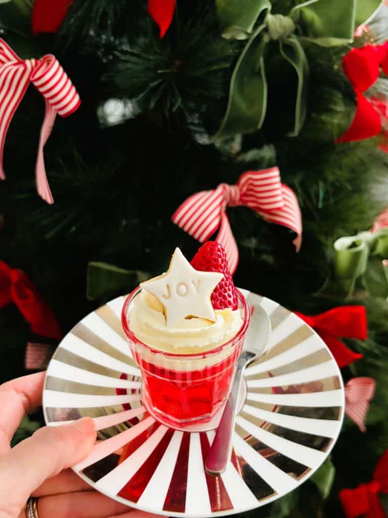 Little strawberry jelly cups