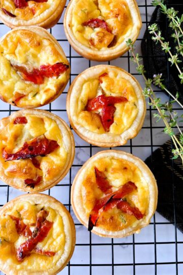 Chorizo and tomato mini quiche