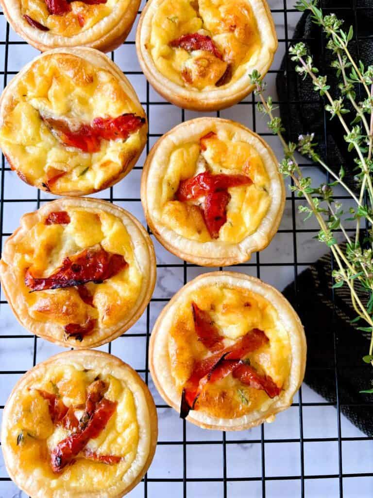 Chorizo and tomato mini quiche