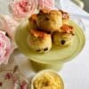 Raisin scones with rum butter