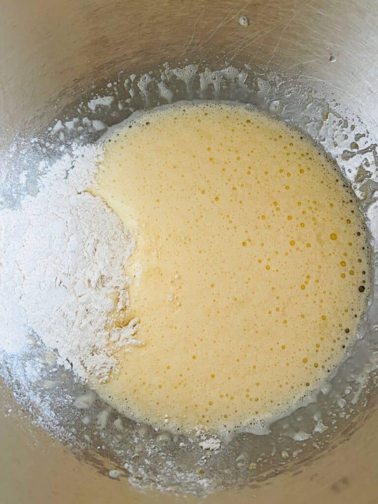 batter for cinnamon roll madeleines