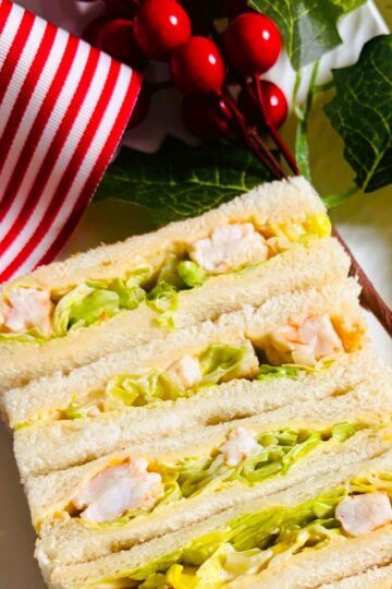 Prawn cocktail finger sandwiches