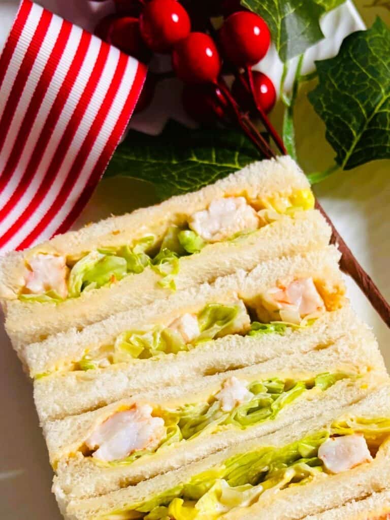 Prawn cocktail finger sandwiches