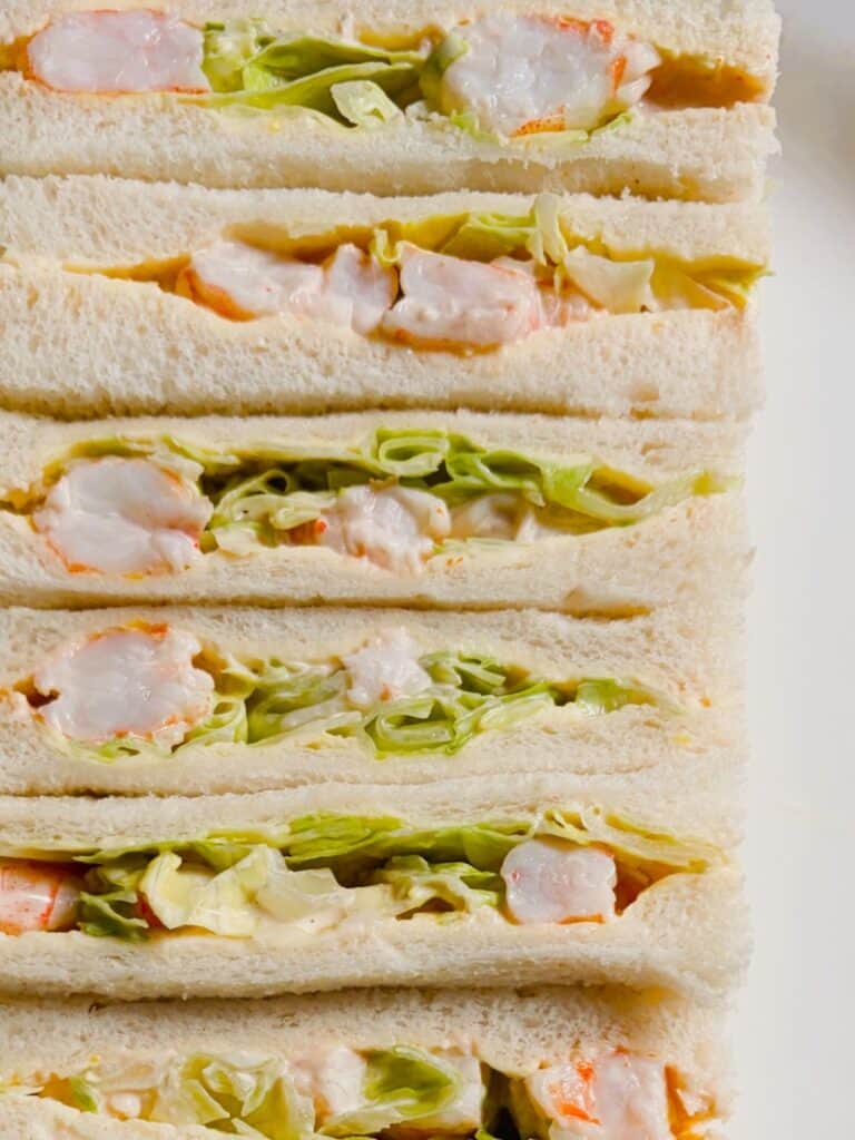 Prawn cocktail finger sandwiches
