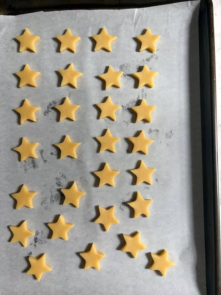 little star cookies on tray