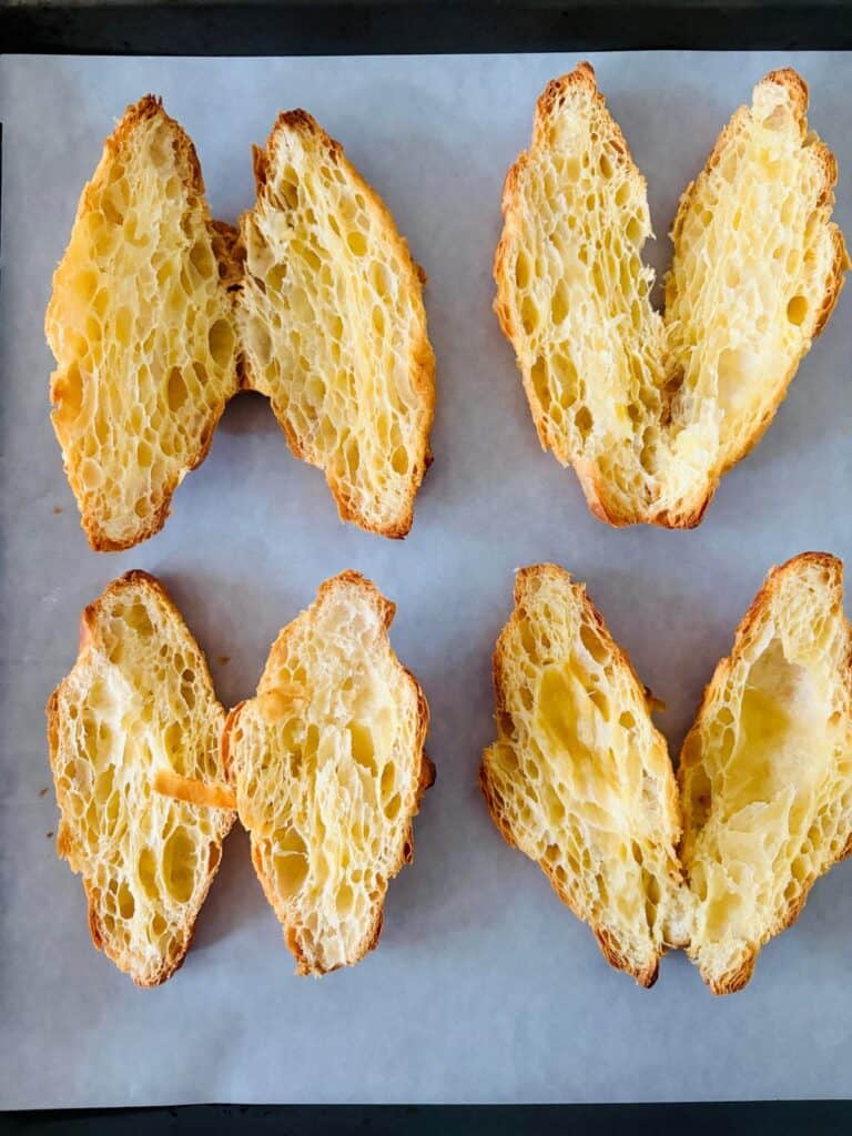 Mini croissants on a tray