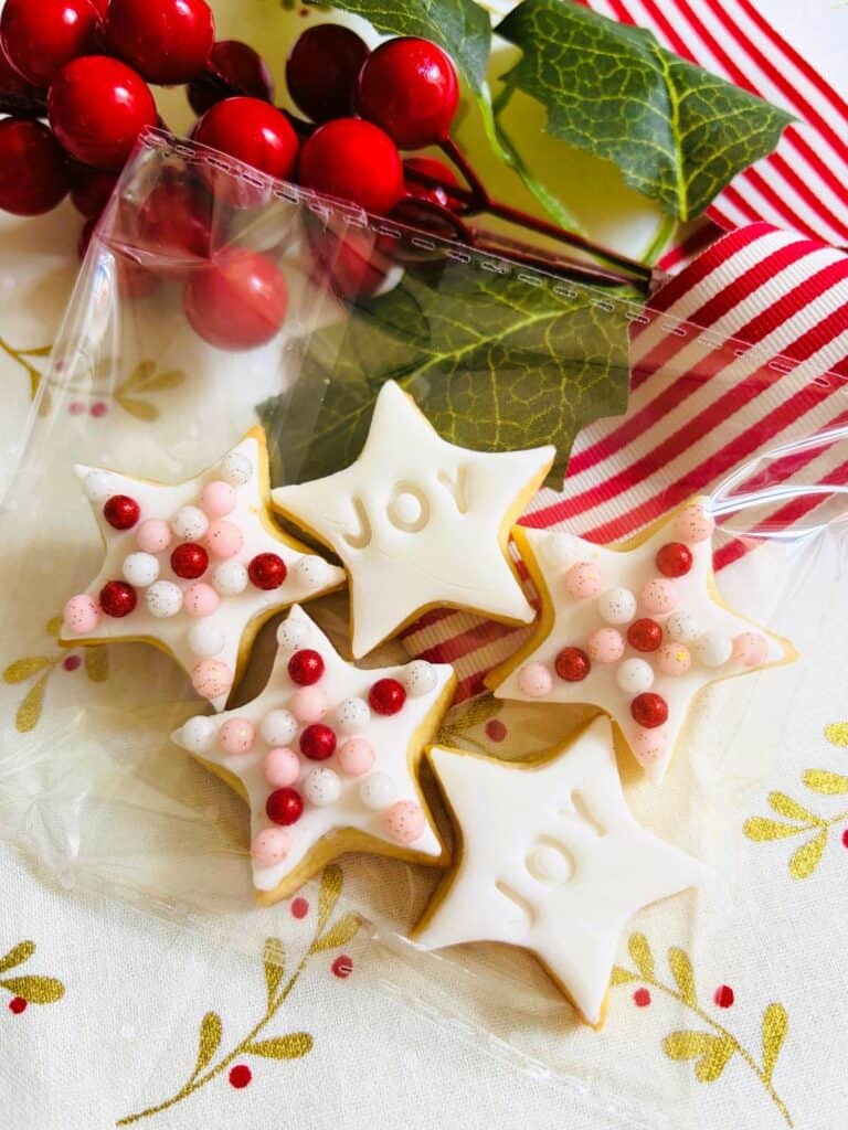 Little star cookies in cello bag