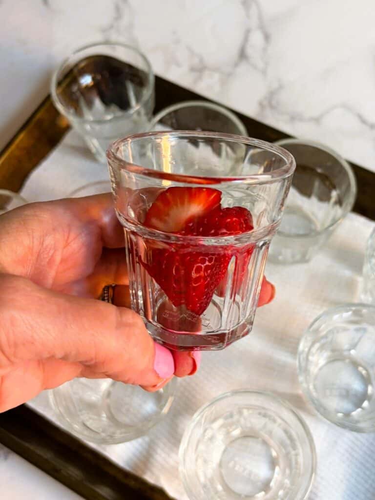 strawberries in glass