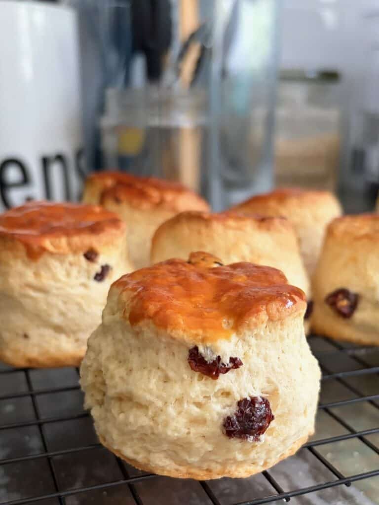 raisin scones with rum butter