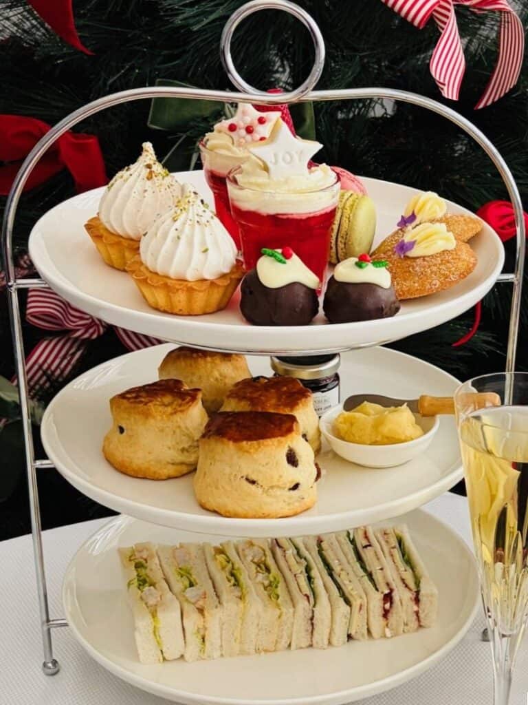 Christmas Afternoon Tea with Prawn cocktail finger sandwiches