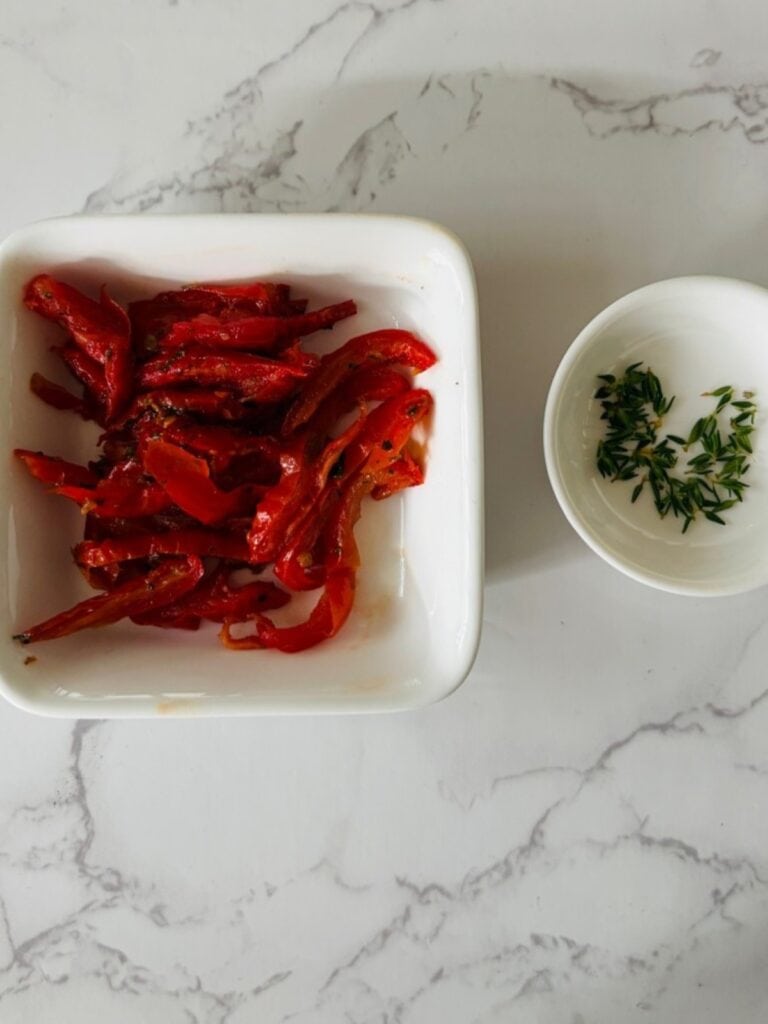 semi-dried tomato and thyme