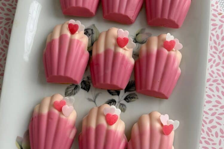 Ombre white chocolate madeleines