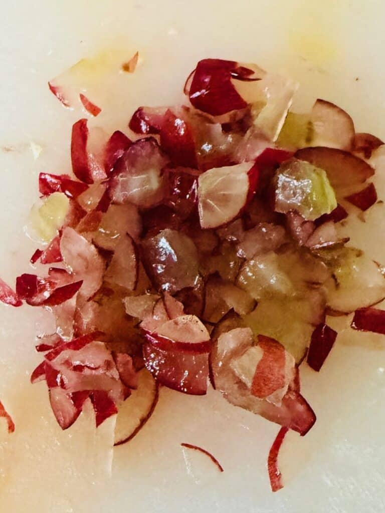chopped grapes