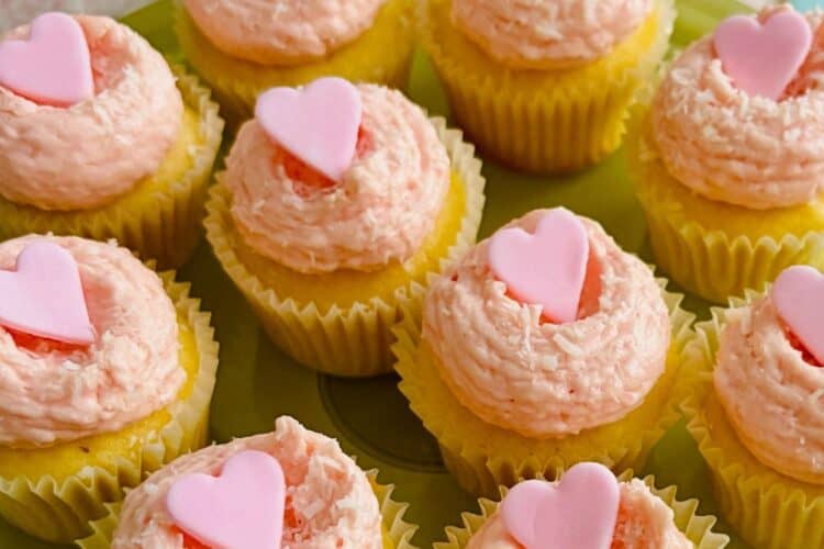 mini coconut ice cupcakes