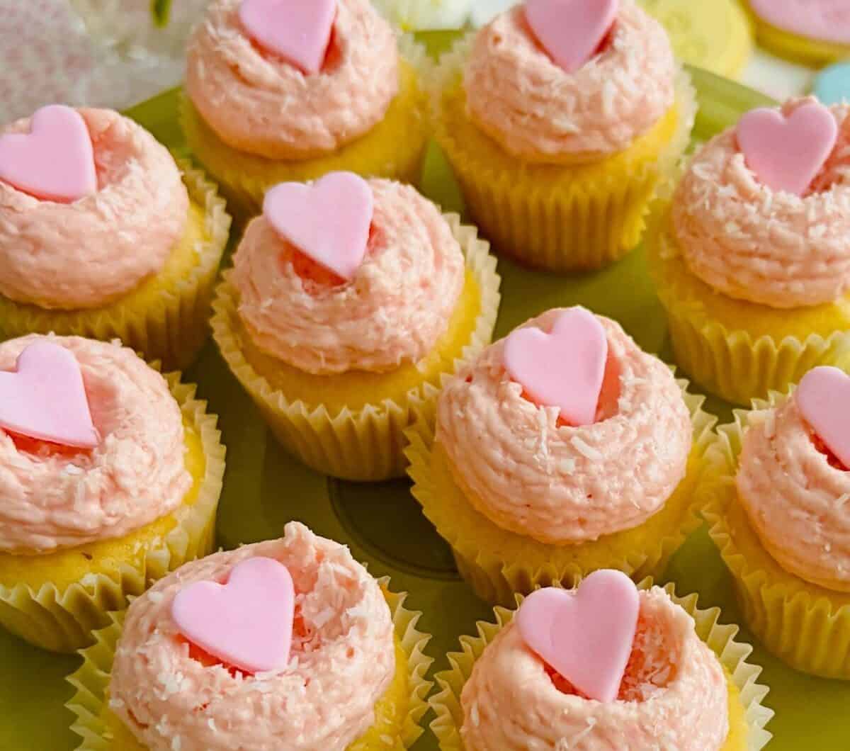 Mini Coconut Ice Cupcakes