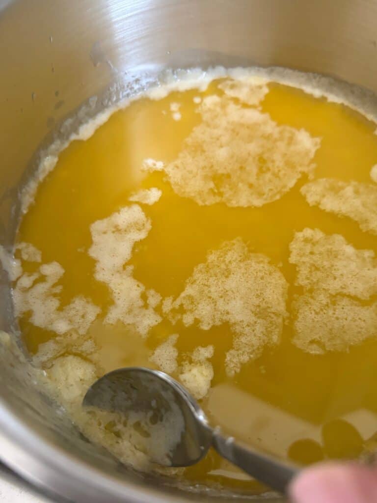 clarified butter in a saucepan