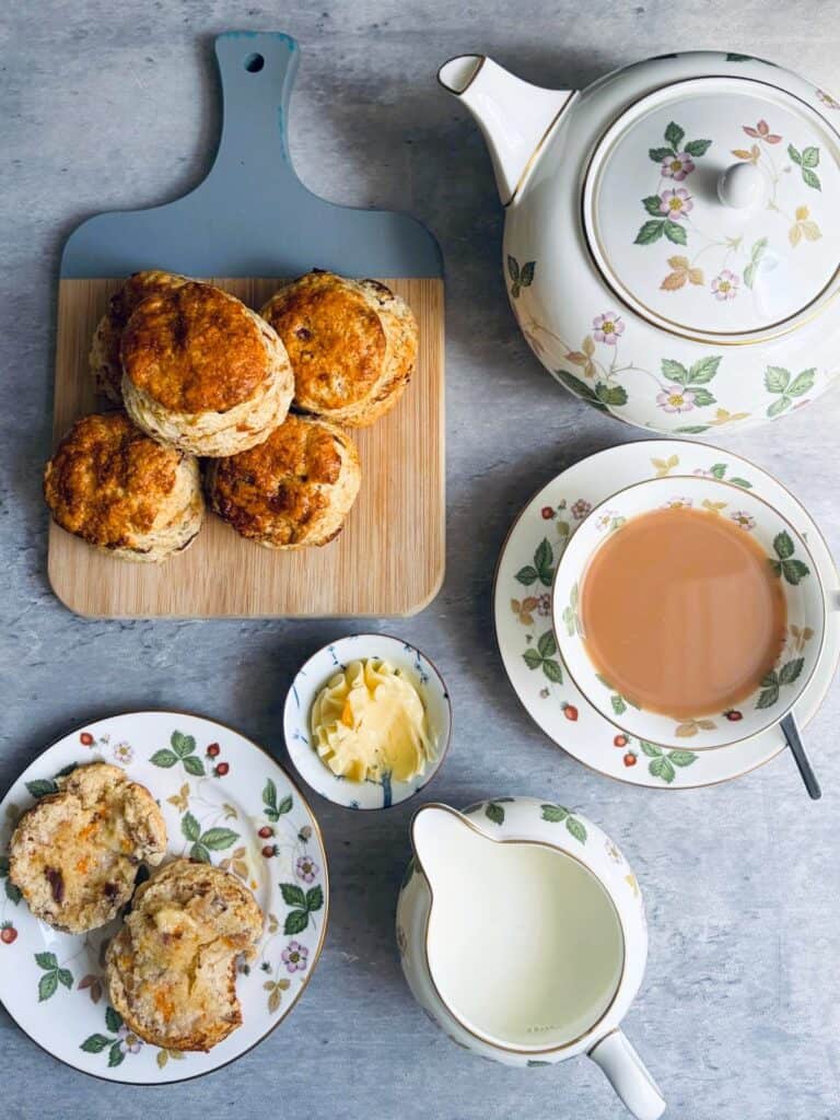 Orange & Date scones set up for afternoon tea. 