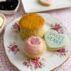 scone cupcake and cookie on a plate