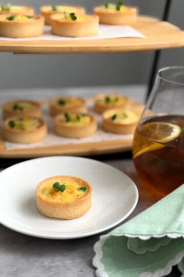 Salmon pea and parmesan tartlets