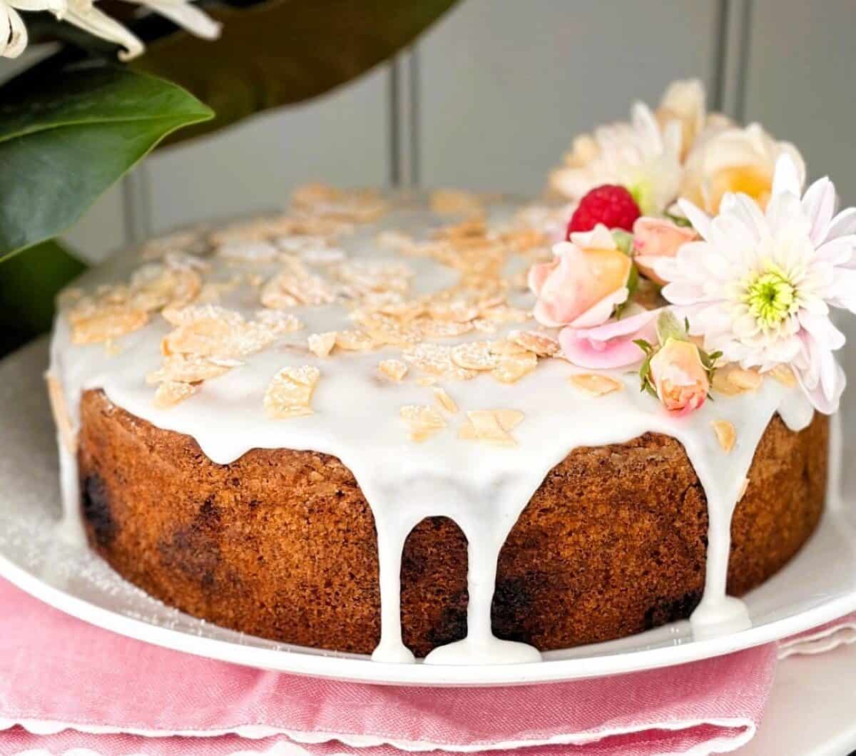 Raspberry, Lemon and Almond Cake for Afternoon Tea