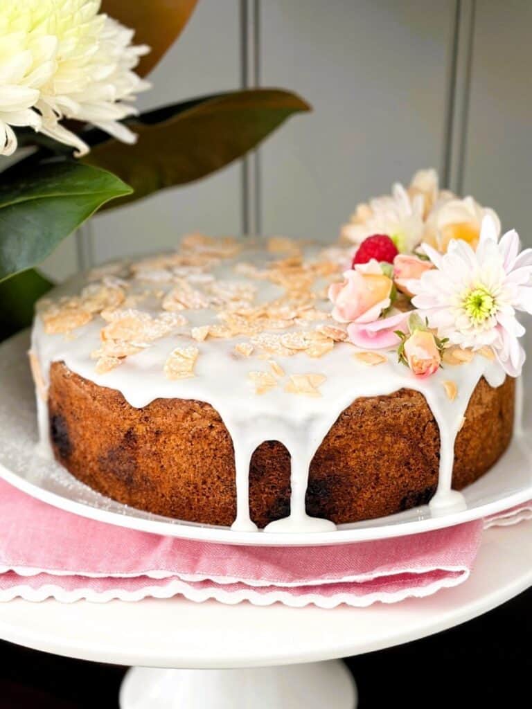 Raspberry lemon and almond cake for afternoon tea