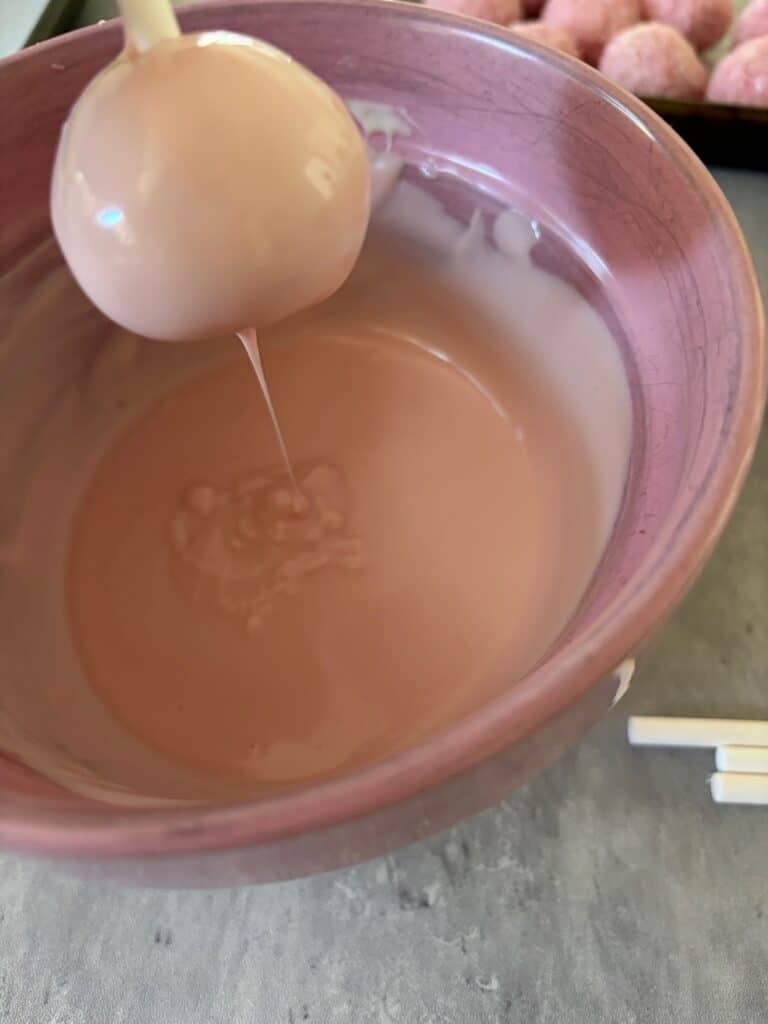 Dip the Raspberry and coconut truffle balls