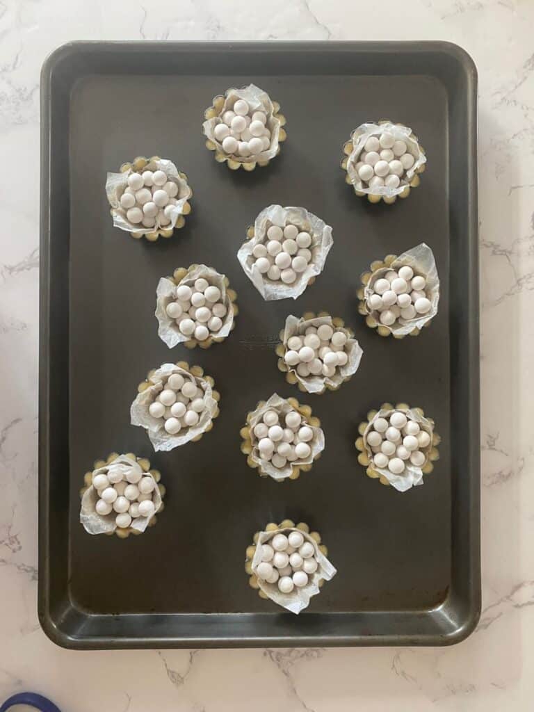 Blind bake the shells